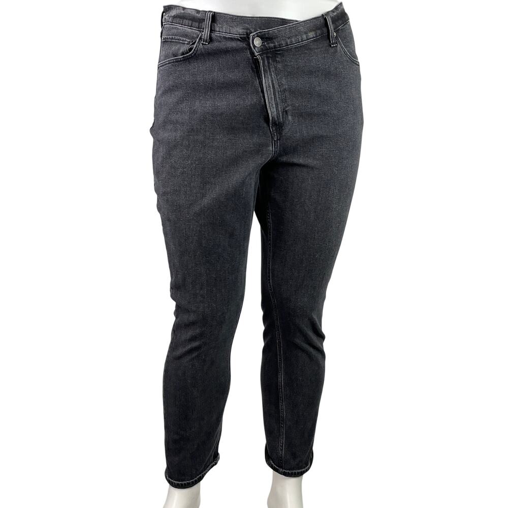 Abercrombie & Fitch The 90s Slim Straight High Rise Black Denim Jeans Size 34